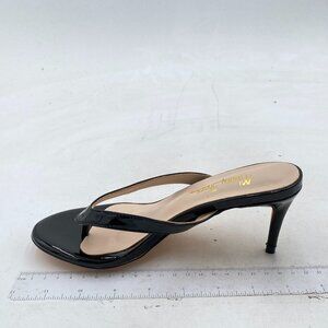 Milooey Black Flip Flop Sandals Slip on High Heel Mules Open Toe Slides Slipper